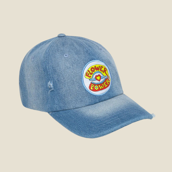 CAP DENIM FLOWER BASEBALL BLUE