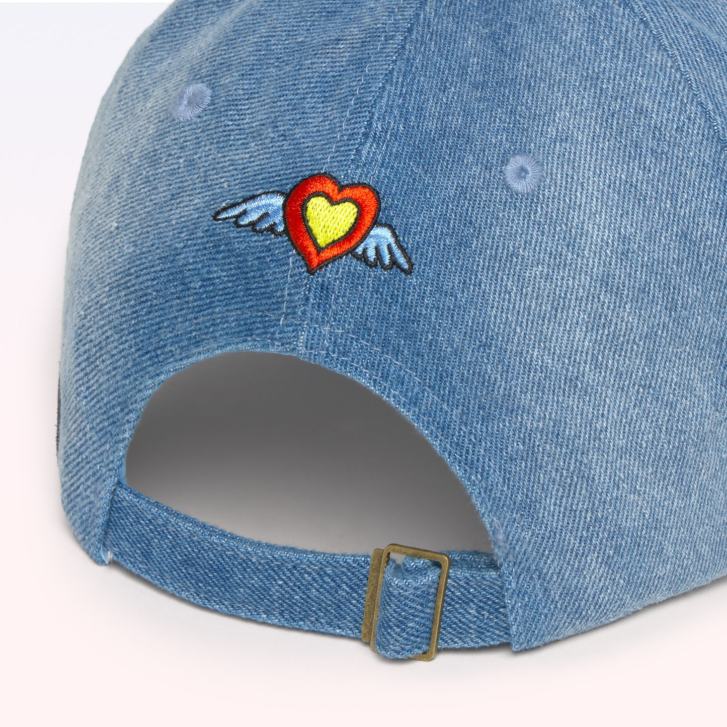 CAP DENIM FLOWER BASEBALL BLUE