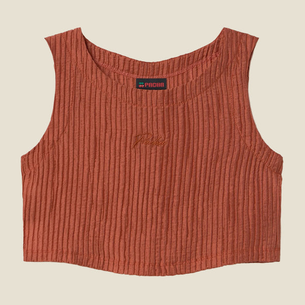 CROP TOP PLEATTED ORANGE