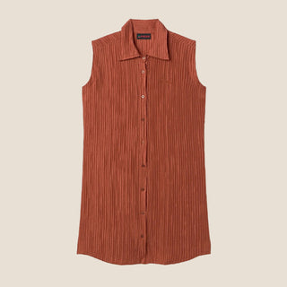 DRESS PLEATTED ORANGE
