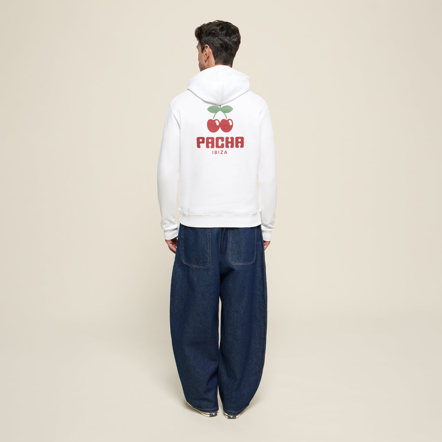 HOODIE CHERRY POCKET WHITE