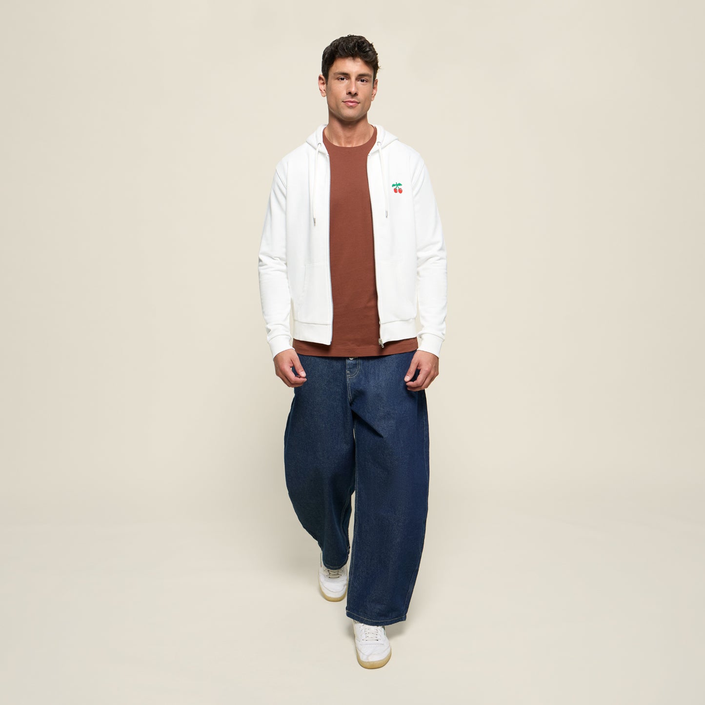 HOODIE ZIP SOY PACHA OFF-WHITE