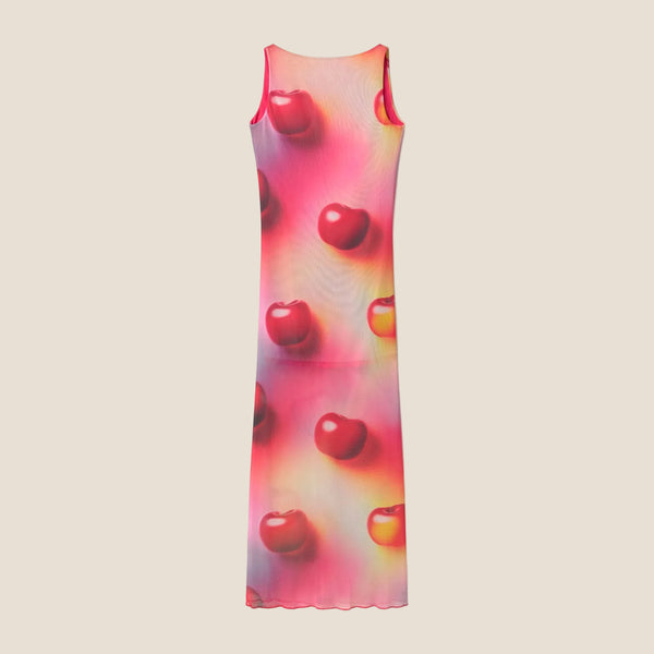LONG DRESS CHERRIES PINK