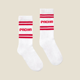SOCK ATHLETIC KID WHITE-RED