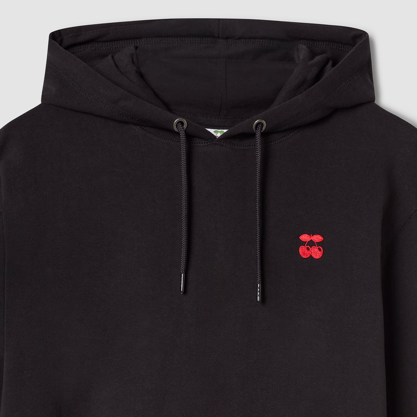 HOODIE CHERRY EMBROIDERED BLACK