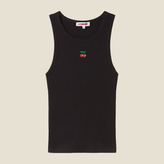 RIBBED TANK TOP CHERRY BLACK