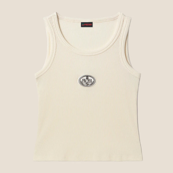 RIBBED TANK TOP TENNIS ECRU