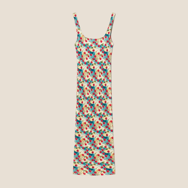 DRESS MIDI RIB LIGHT-BLUE