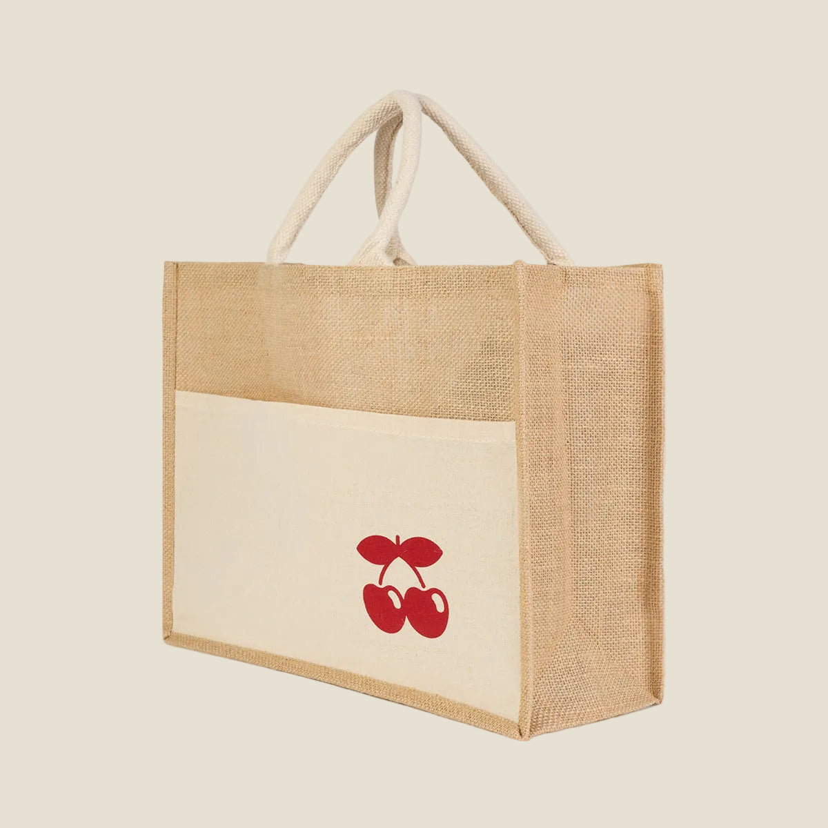 Cherry Jute Beach Bag