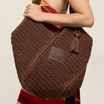 CROCHET BAG BROWN