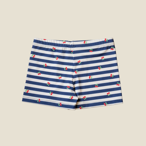 SWIMSHORT STRIPE CHERRY KIDS NAVY - second image