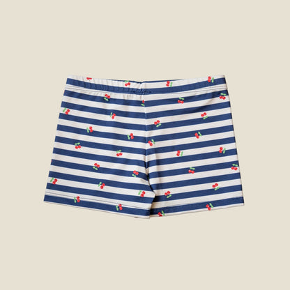 SWIMSHORT STRIPE CHERRY KIDS NAVY