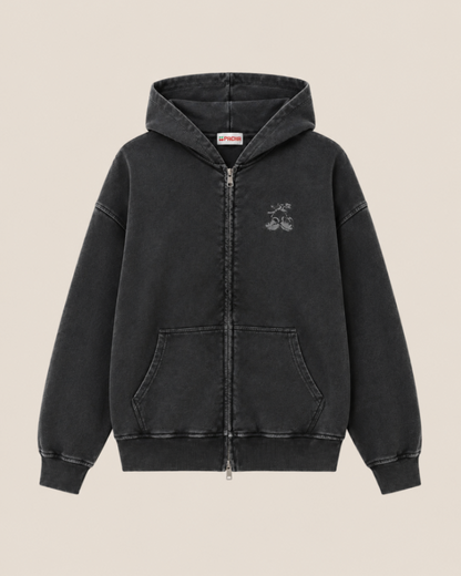 HOODIE BROKEN CHERRY CHARCOAL