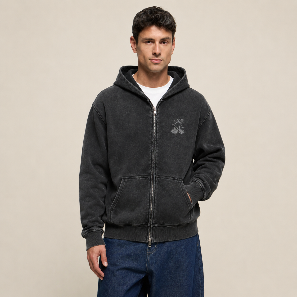 HOODIE BROKEN CHERRY CHARCOAL