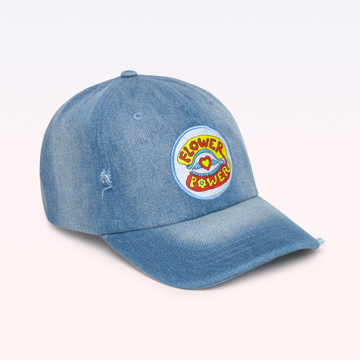 CAP DENIM FLOWER BASEBALL BLUE
