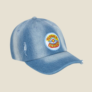 CAP DENIM FLOWER KID BASEBALL BLUE