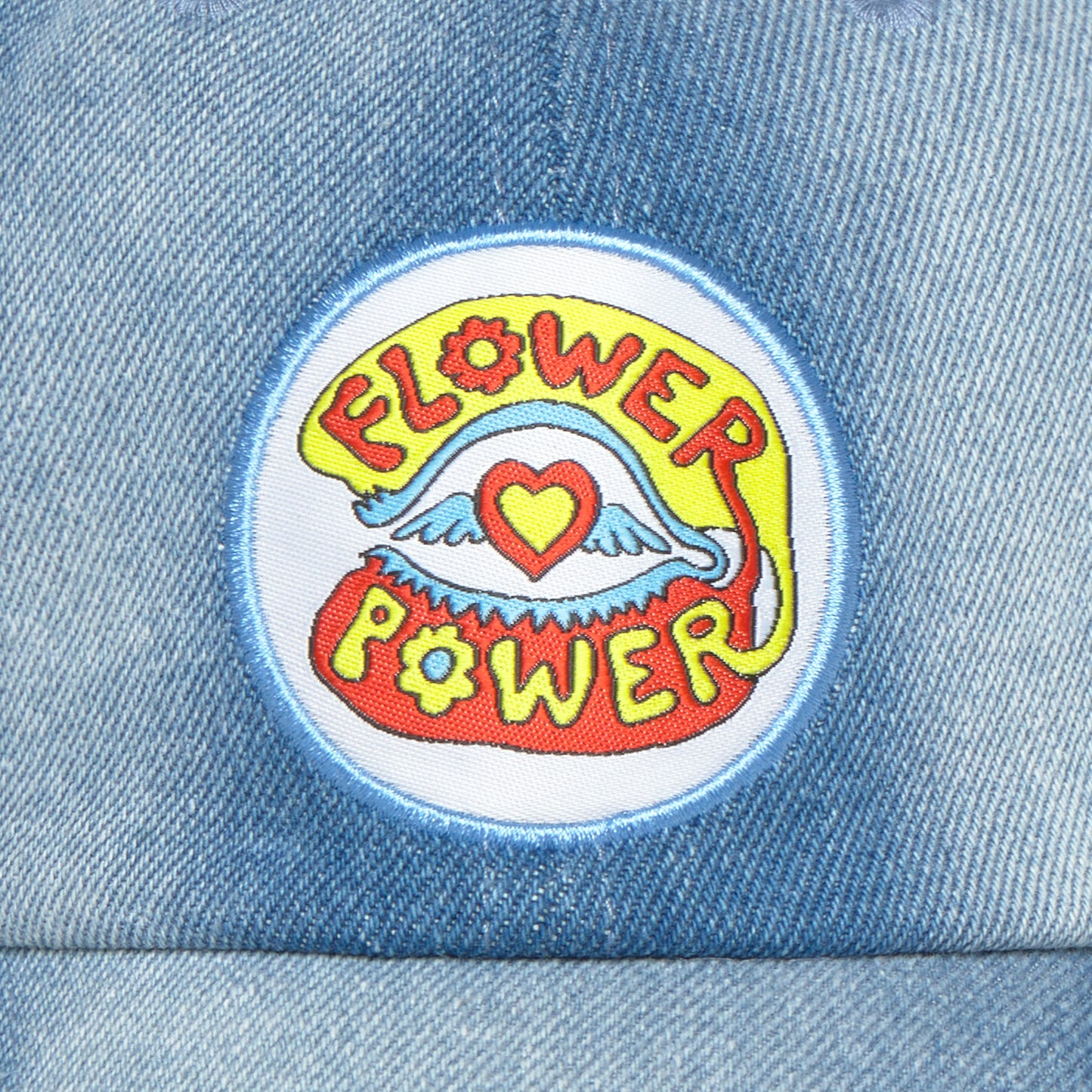 CAP DENIM FLOWER KID BASEBALL BLUE