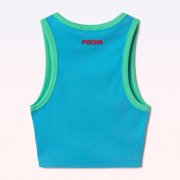 RIBBED CROP TOP CHERRY BLUE - second image