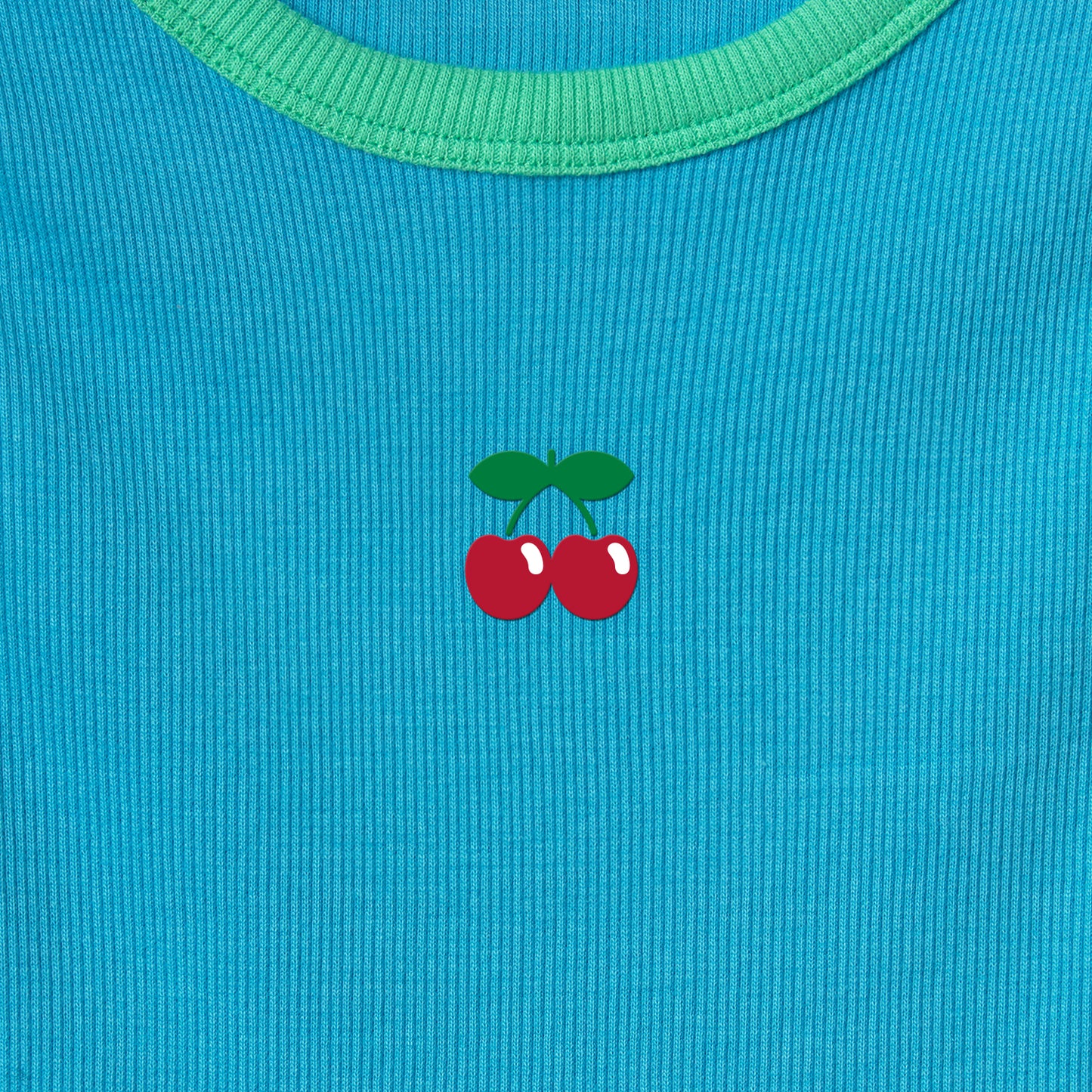 RIBBED CROP TOP CHERRY BLUE
