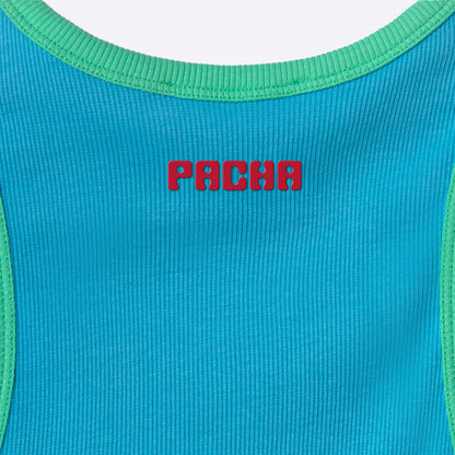 RIBBED CROP TOP CHERRY BLUE