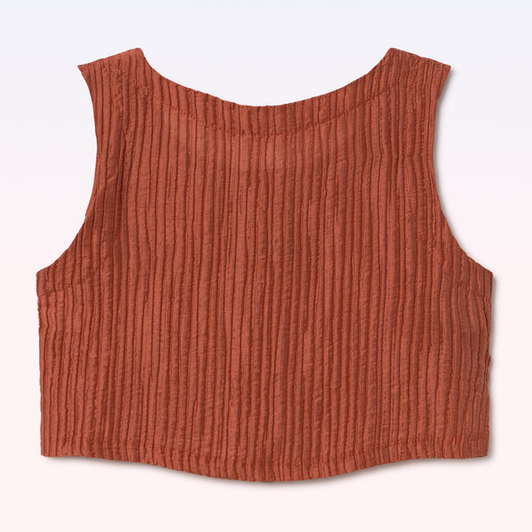 CROP TOP PLEATTED ORANGE - second image