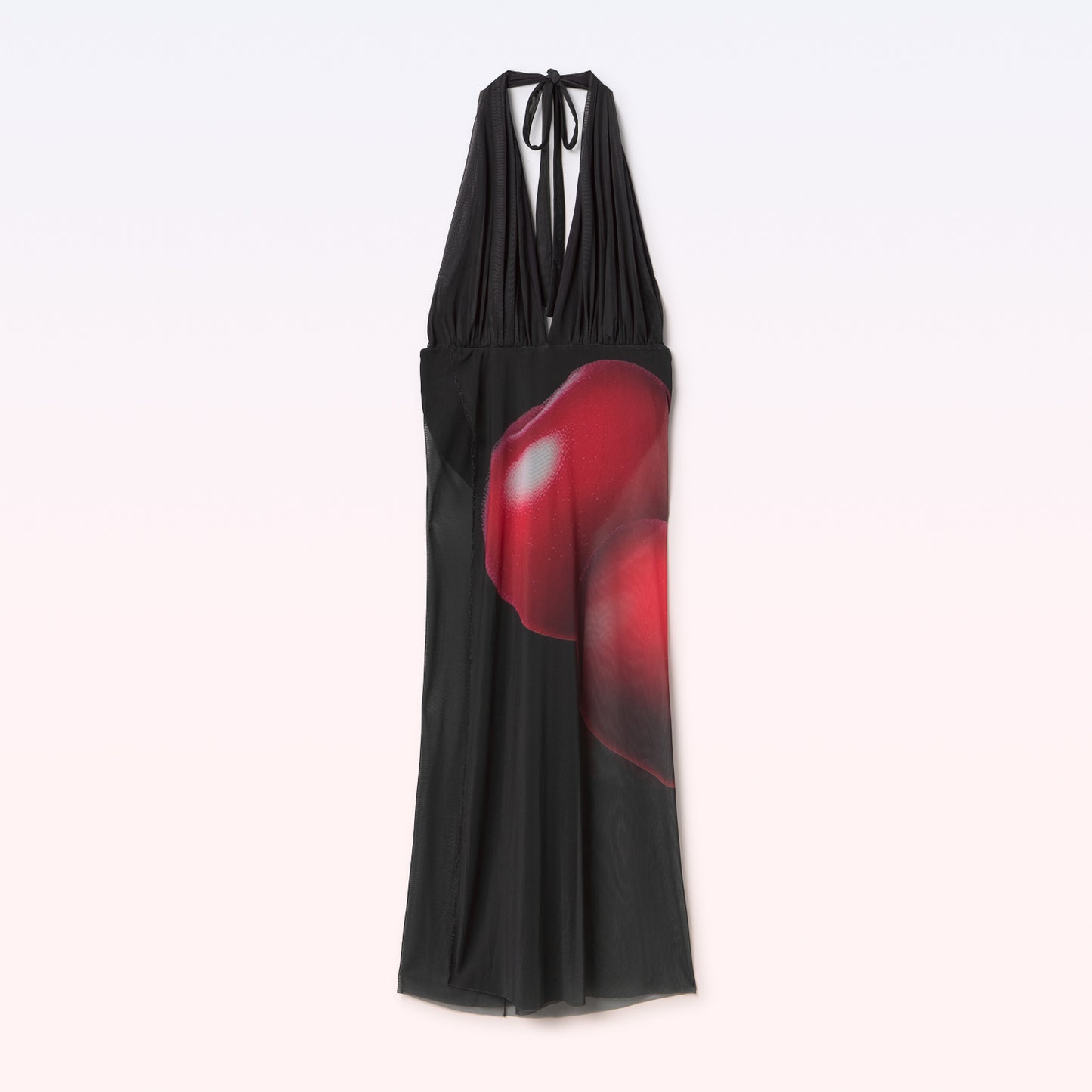 DRESS HALTER CHERRIES BLACK