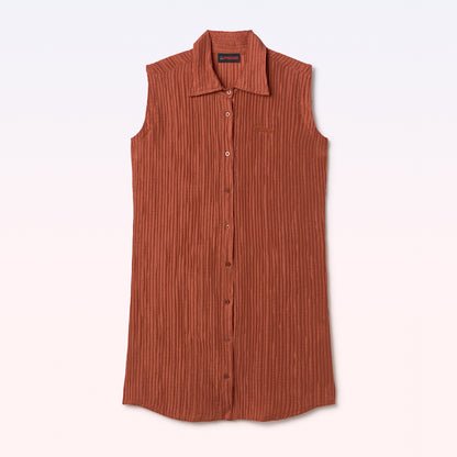 DRESS PLEATTED ORANGE