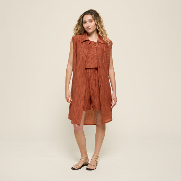 DRESS PLEATTED ORANGE