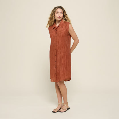 DRESS PLEATTED ORANGE