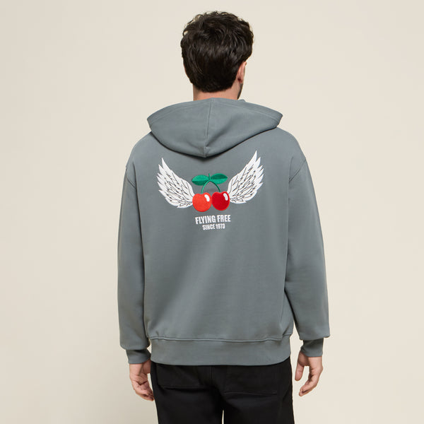 HOODIE FLYING FREE DARK GREY