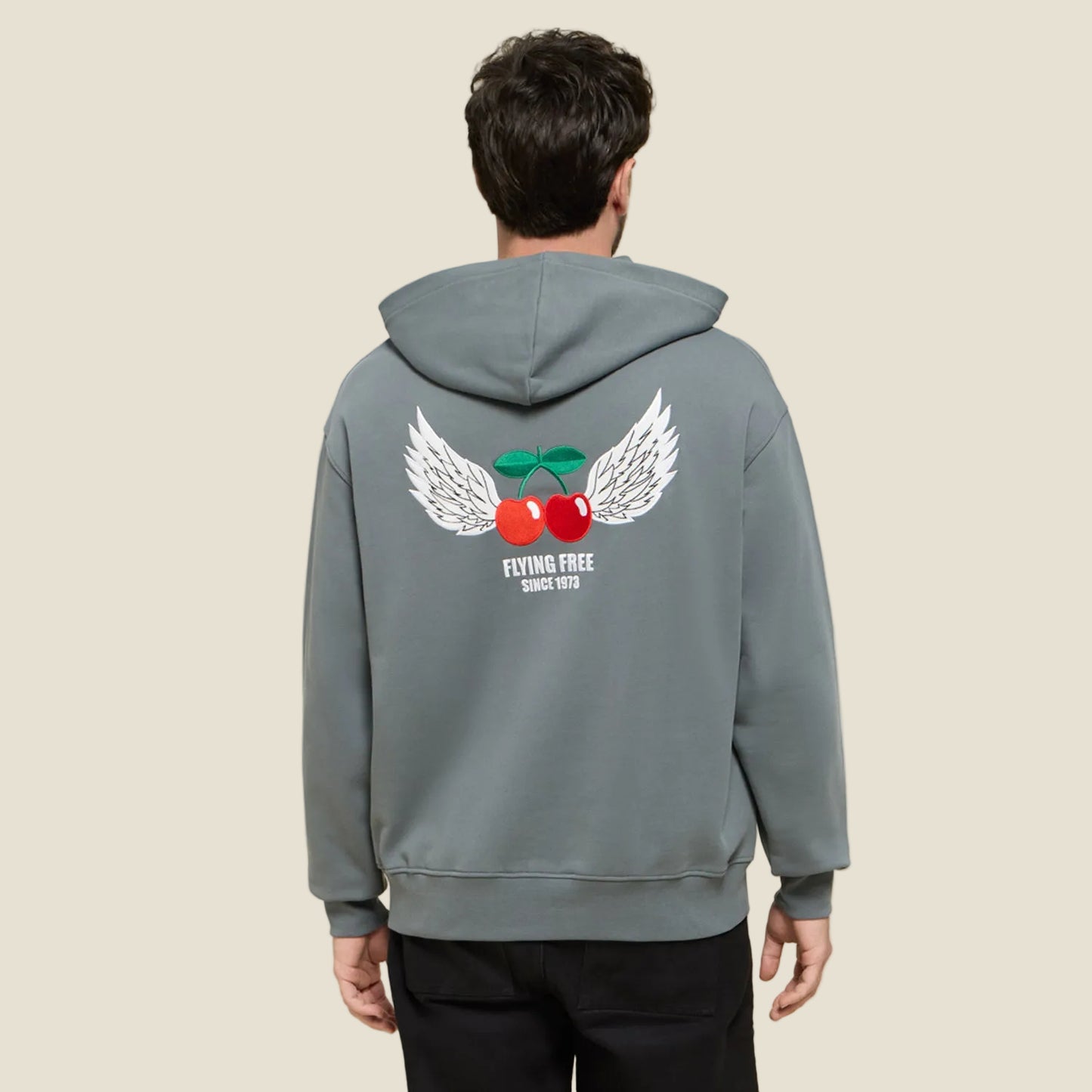 HOODIE FLYING FREE DARK GREY