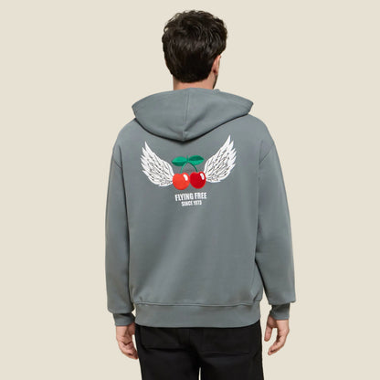 HOODIE FLYING FREE DARK GREY