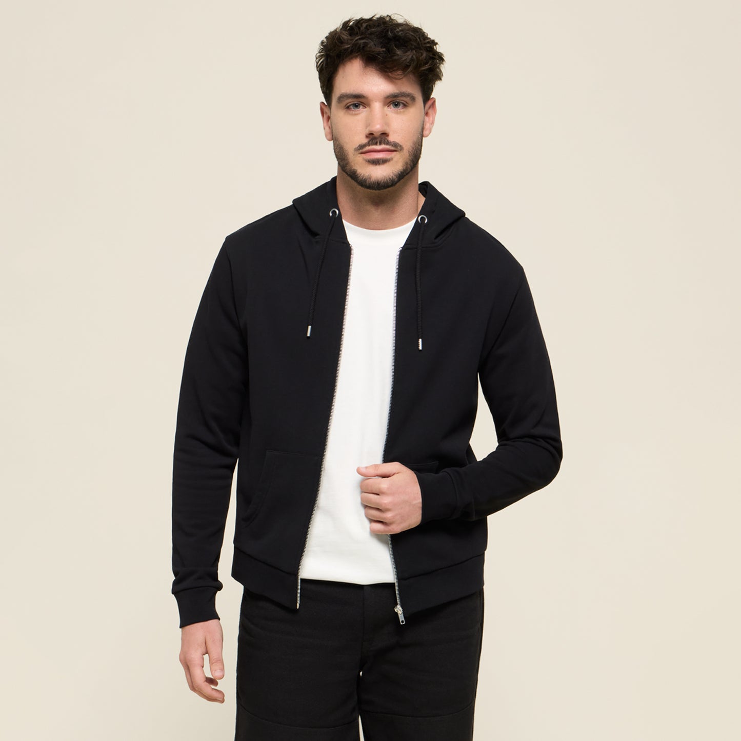 HOODIE ZIP CHERRY FIRE BLACK