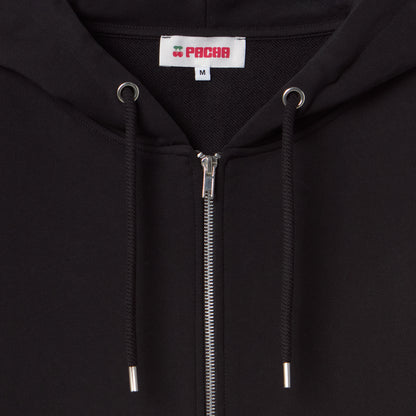 HOODIE ZIP CHERRY FIRE BLACK