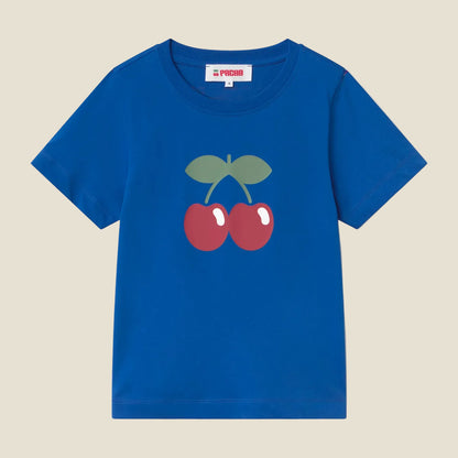 T-SHIRT CHERRY BASIC KIDS BLUE