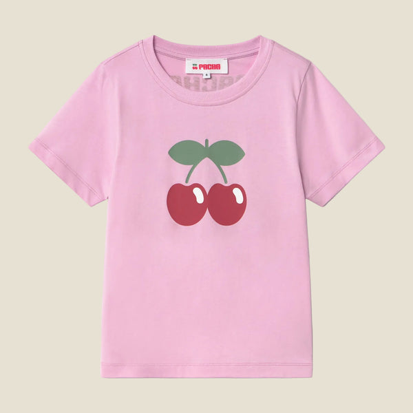 T-SHIRT CHERRY BASIC KIDS PINK