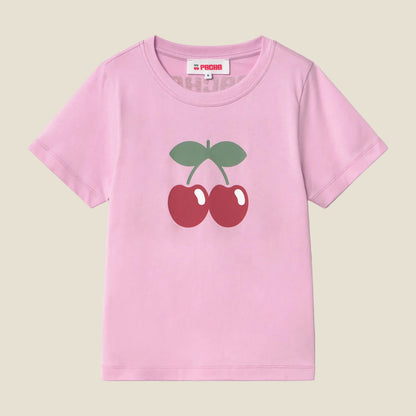 T-SHIRT CHERRY BASIC KIDS PINK
