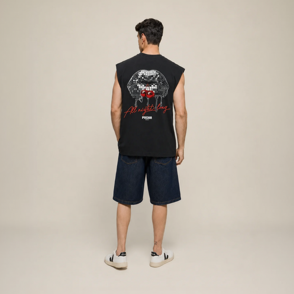 SLEEVELESS LIPS BLACK