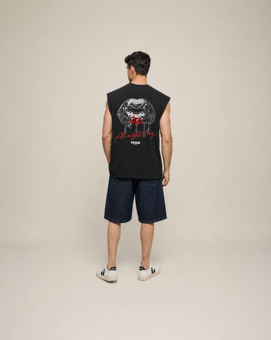 SLEEVELESS LIPS BLACK