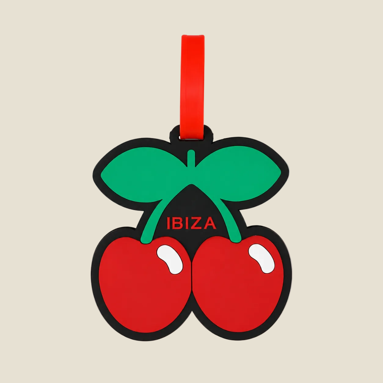 LUGGAGE TAG CHERRY TRAVEL BLACK