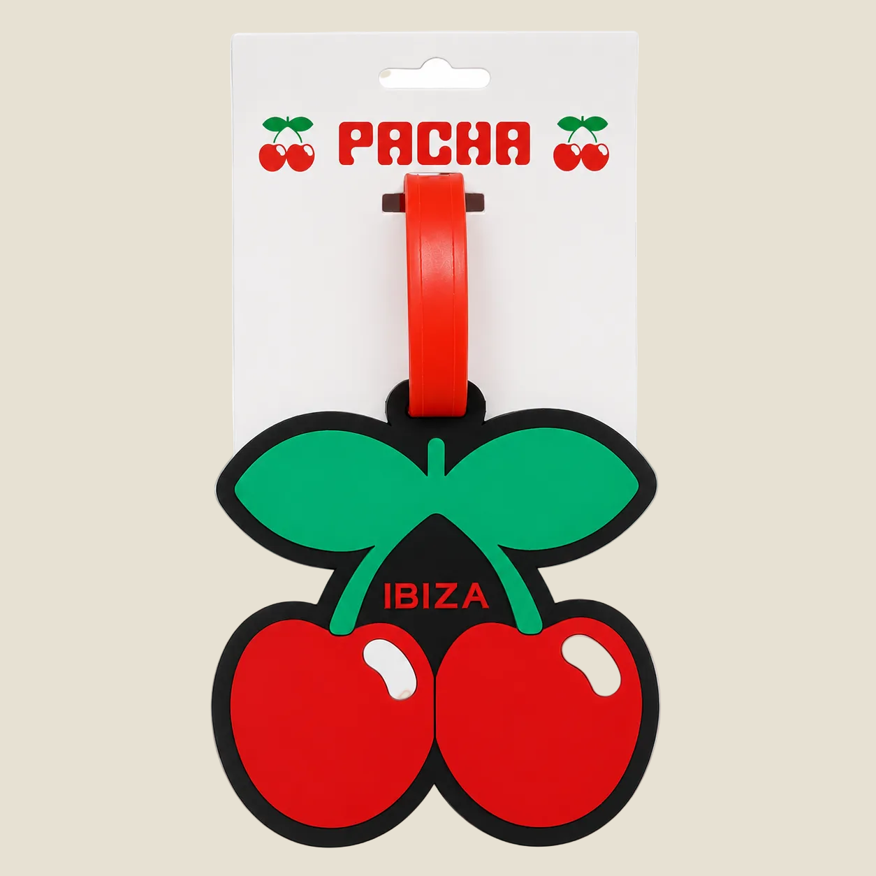 LUGGAGE TAG CHERRY TRAVEL BLACK