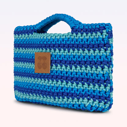 MINI CROCHET HANDBAG BLUE