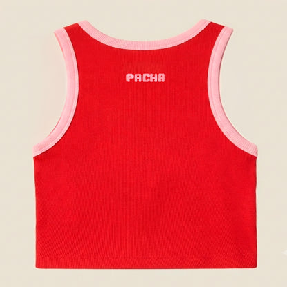RIBBED CROP TOP CHERRY GIRL RED