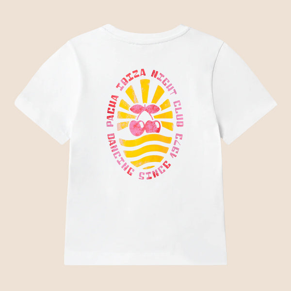T-SHIRT ACUARELA KIDS WHITE-ORANGE