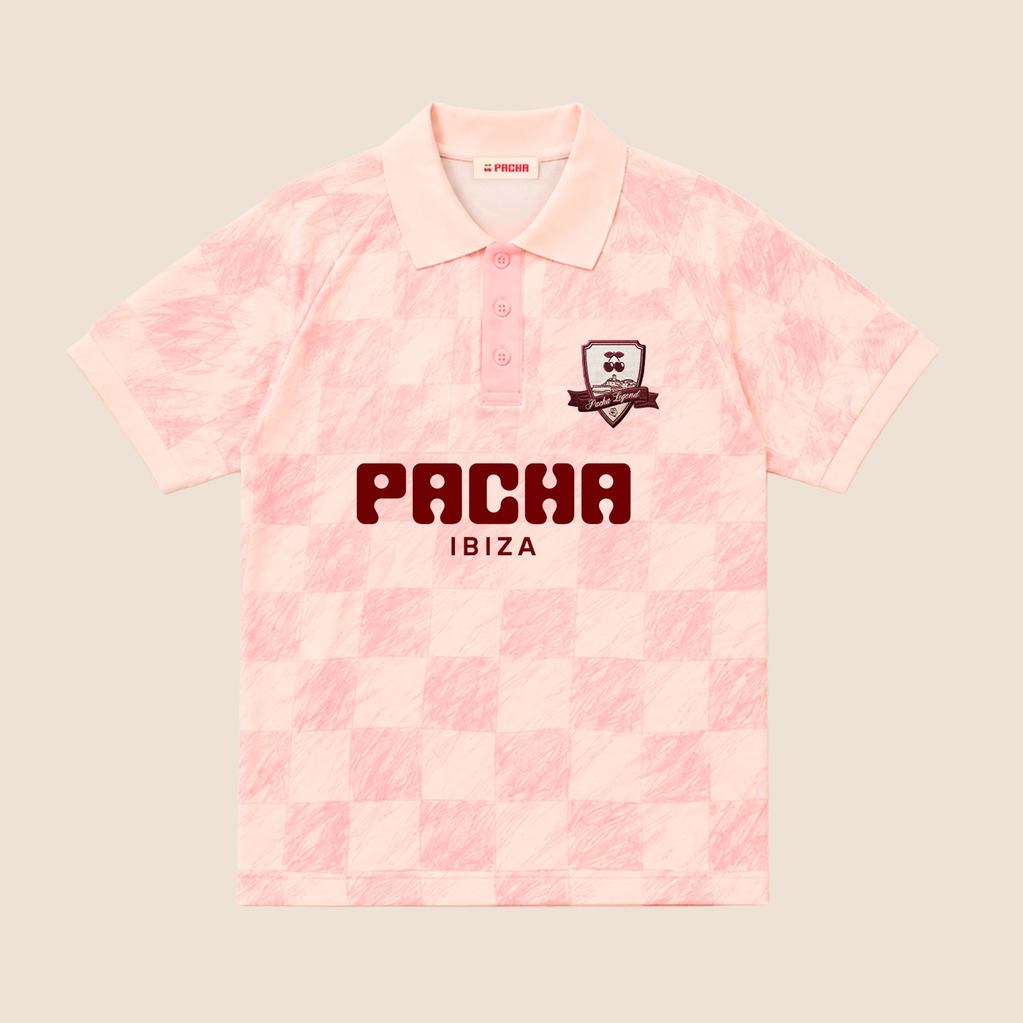 T-SHIRT FOOTBALL RETRO LIGHT PINK