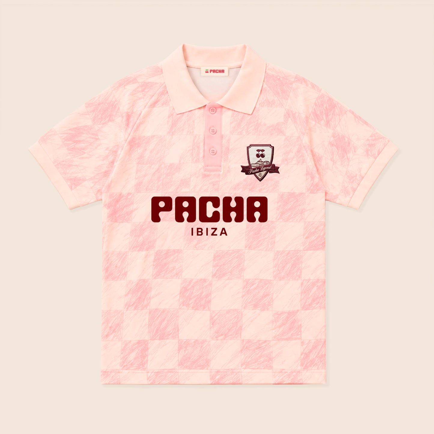 T-SHIRT FOOTBALL RETRO LIGHT PINK