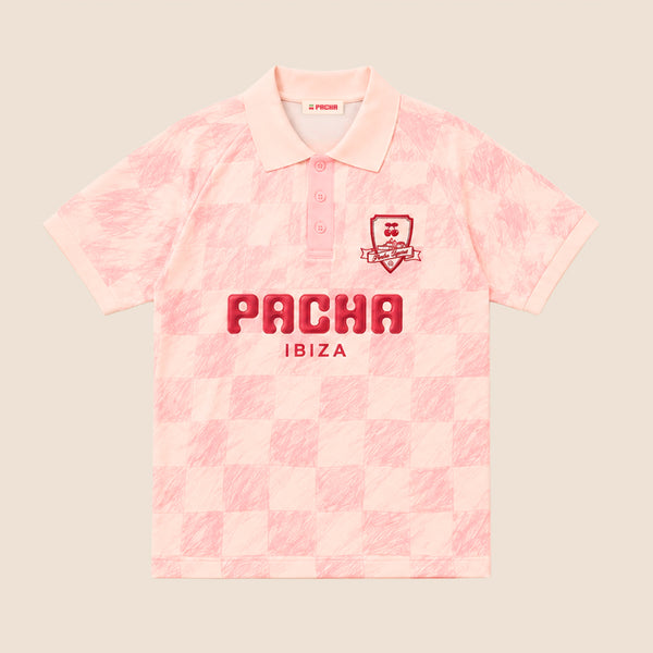 T-SHIRT FOOTBALL RETRO LIGHT PINK