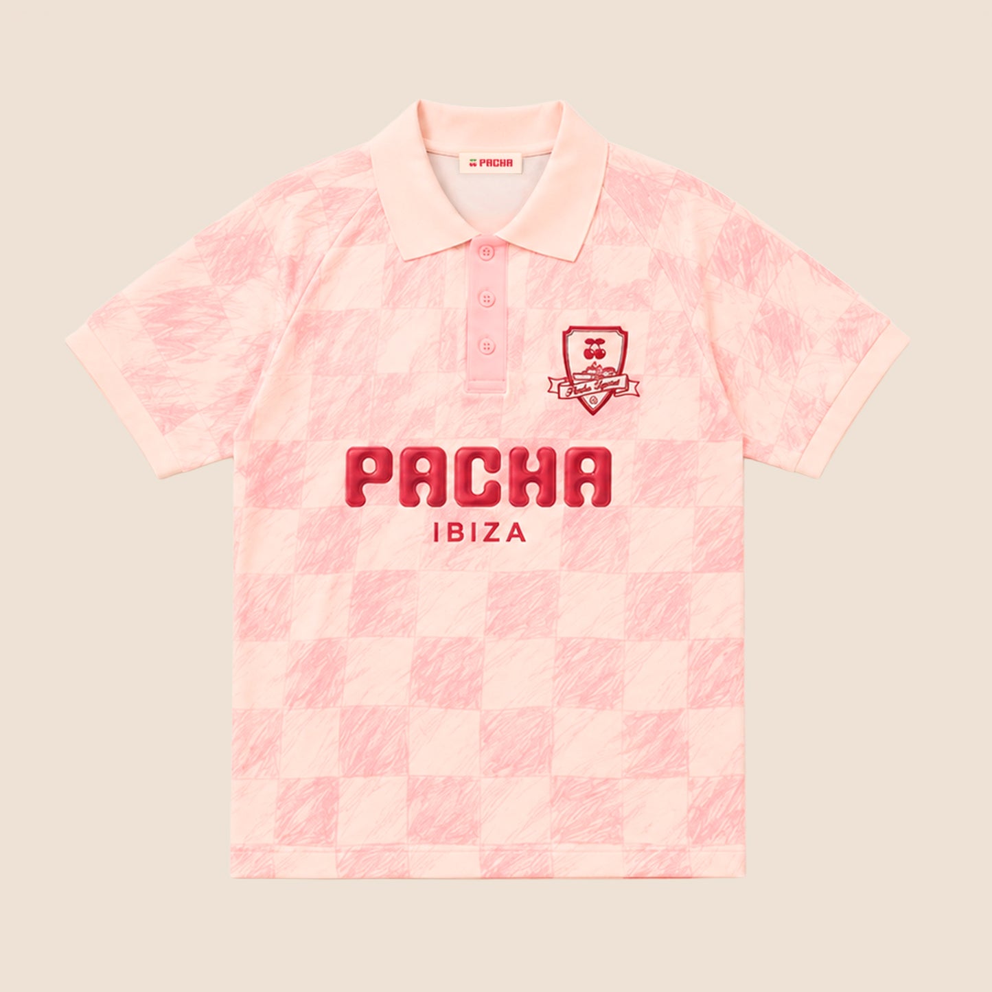 T-SHIRT FOOTBALL RETRO LIGHT PINK