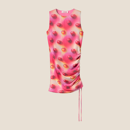 SHORT DRESS CHERRIES PINK