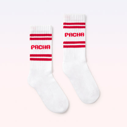 SOCK ATHLETIC KID WHITE-RED